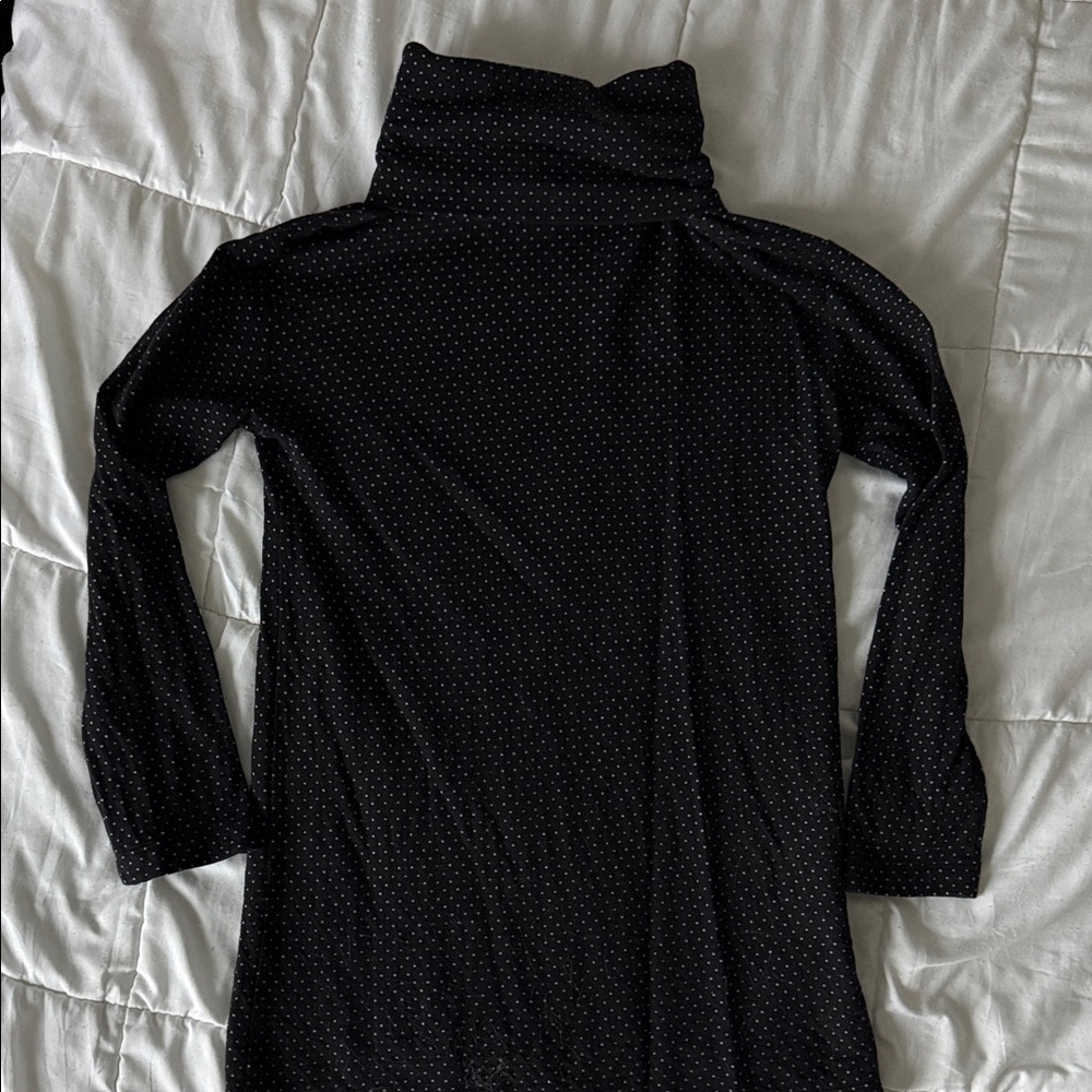 Reformation Black Polka Dot Turtleneck